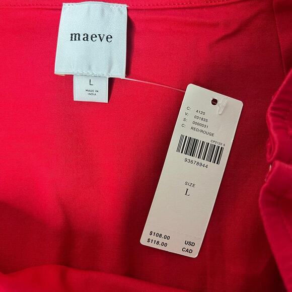 NWT Maeve Anthropologie Bow Midi Pencil Skirt Red Size 12 Side Slit Stretch - Picture 11 of 14